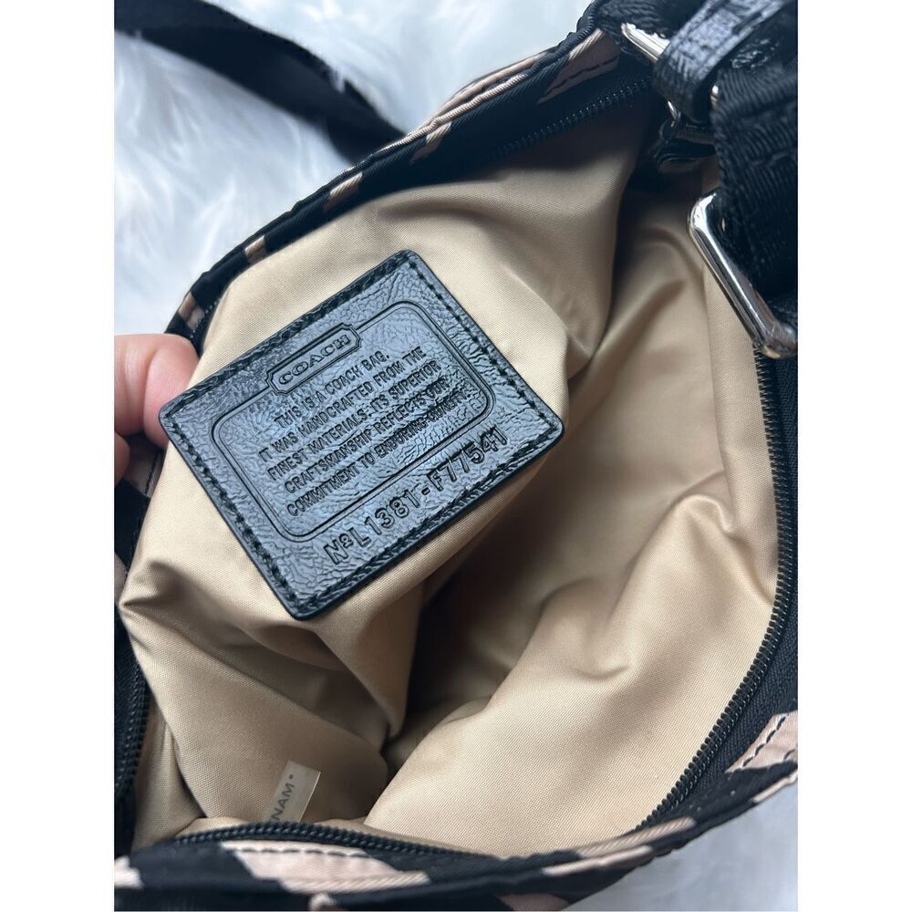 Coach Zebra print Black and Cream Crossbody Bag - Picture 5 of 8